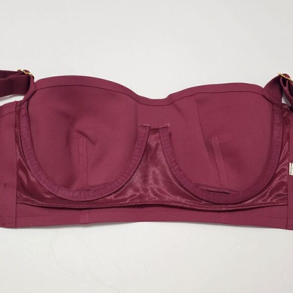 NWT FREE PEOPLE Size S, M - Naomi Underwire Longline Bra - Dried Rose Burgundy - Picture 6 of 7